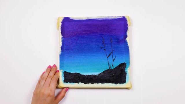 Starlight Night | Easy paintings with acrylics on a canvas | Juicy Brush Art смотреть онлайн