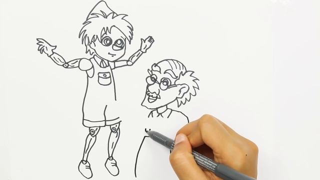 Пиноккио с Джузеппе | Рисование и Раскраски смотреть онлайн