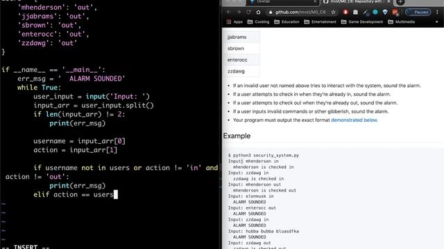Module 0, Challenge 6 Solution: Security System - Intro to Programming (Static Void Academy) смотреть онлайн
