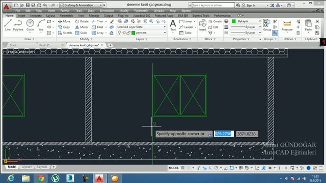 52-)Mimari / Kesit Alma egitimi-2 / AutoCAD Education / смотреть онлайн