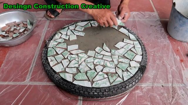 Amazing Technique Making Coffee Tables From Tires And Ceramic Tiles смотреть онлайн
