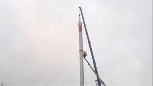 Демонтаж трубы котельной.