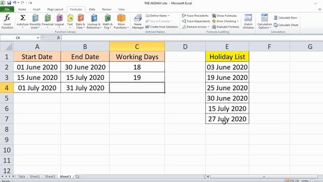 Calculate Working Days between Two Dates (exclude weekends and holidays) | Excel смотреть онлайн