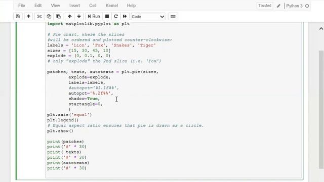 Python Matplotlib Session 05 – Pie chart смотреть онлайн