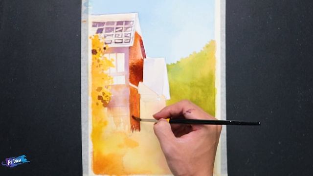 Hi View - #159 / Watercolor / How to Draw a House at Forest Landscape Step by Step смотреть онлайн