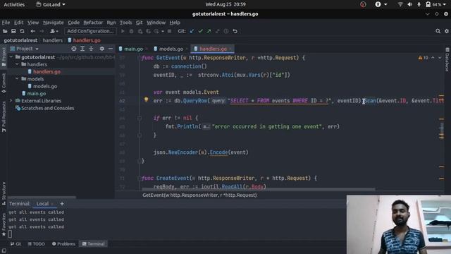 Get Event from Database | Golang REST API | Mysql | Gorilla Mux смотреть онлайн