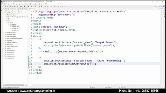 #16 Expression Language (EL) in JSP | JSP & Servlet Tutorial смотреть онлайн