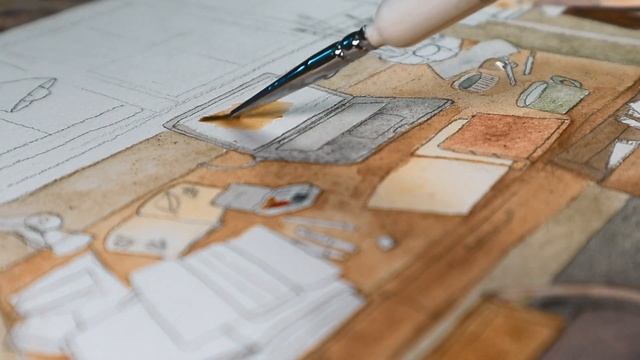 ? Cozy and calm watercolour painting process + chatty Q&A about art смотреть онлайн