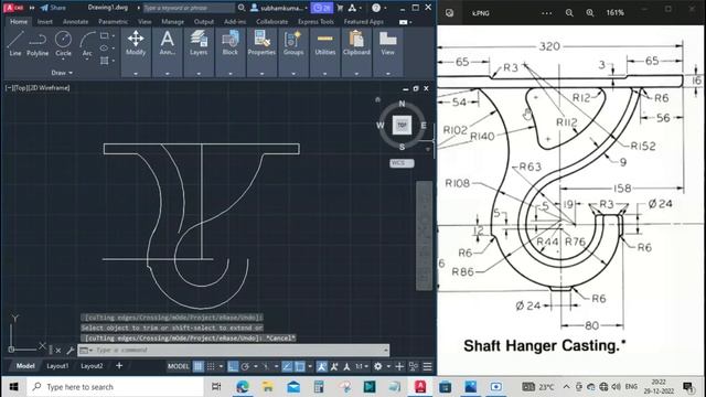 HANGER CASTING | SHAFT HANGER CASTING DIAGRAM IN AUTOCAD | MECHANICAL DRAWING SHAFT HANGER CASTING смотреть онлайн