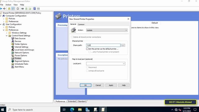 Create GPO to Deploying Shared Printer to Domain Users | Windows Server 2022/2019 смотреть онлайн