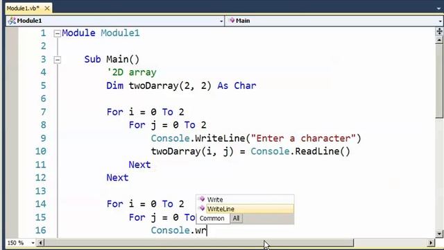 VB 2 Dimensional Array смотреть онлайн