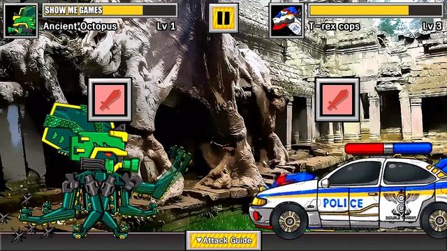 T-Rex Cops + T-Rex Cops Car - Dino Robot Battle Arena смотреть онлайн