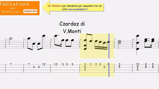 Mandolino Tablature Czardas. смотреть онлайн