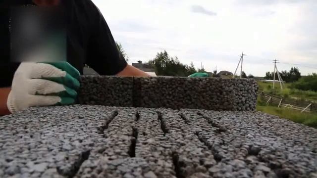 Кладка блоков на джут