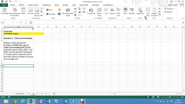 Poslovni Excel: Testiranje za posao (2/4) - grafikon i formatiranje teksta смотреть онлайн