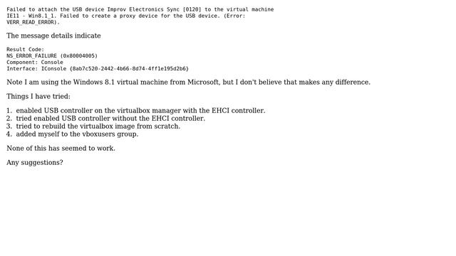 VirtualBox USB device error NS_ERROR_FAILURE (0x80004005) on Ubuntu 14.04 x64 VirtualBox 4.3 смотреть онлайн