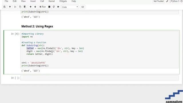 Finding longest consecutive letter and digit substring-using Regex смотреть онлайн
