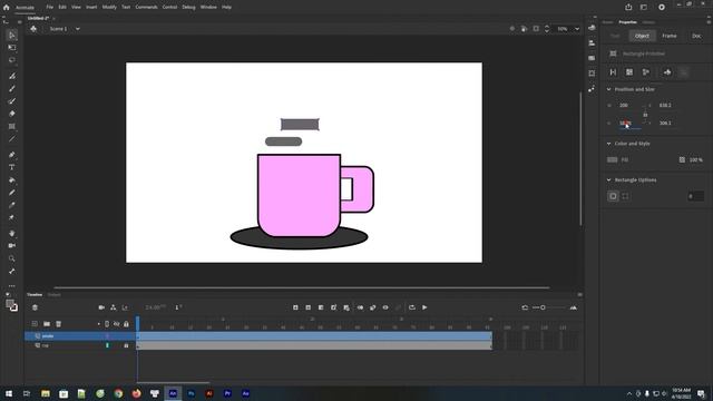 Adobe Animate #1: How To Draw and Animate A Cup of Tea Smoking смотреть онлайн