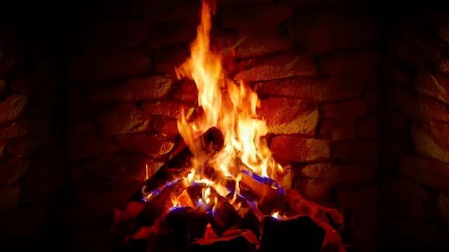 Камин горит со звуком