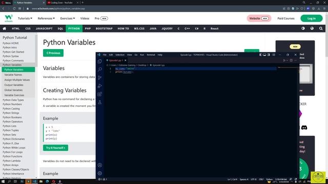 Learn Python with CodingZone #2 -Variables- [Tutorial Darija] смотреть онлайн