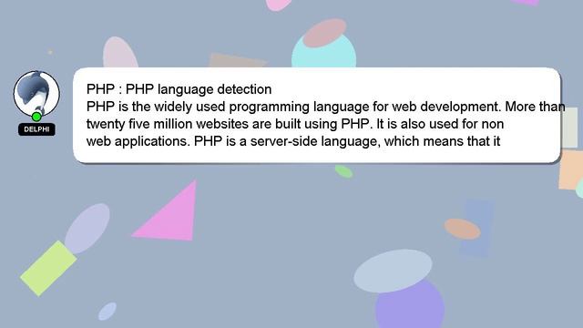 PHP : PHP language detection смотреть онлайн