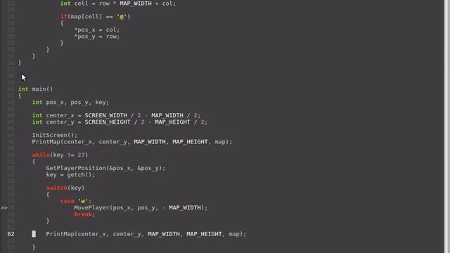 Cross-platform console game library in C: moving character + simple collision detection смотреть онлайн