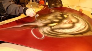 Аэрография на авто "Чеширский кот"