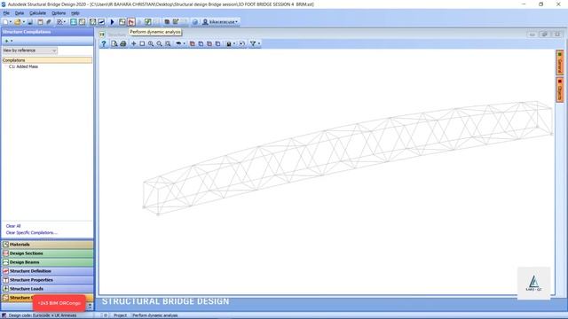Dynamics analysis for simple footbridge with Autodesk structural bridge design смотреть онлайн