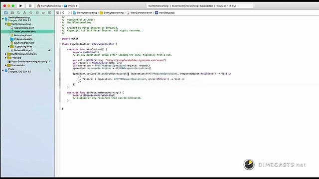 Using AFNetworking v2 with Swift смотреть онлайн
