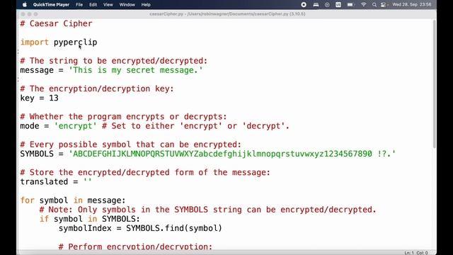 The Caesar Cipher - Cracking Codes with Python (part 6) смотреть онлайн