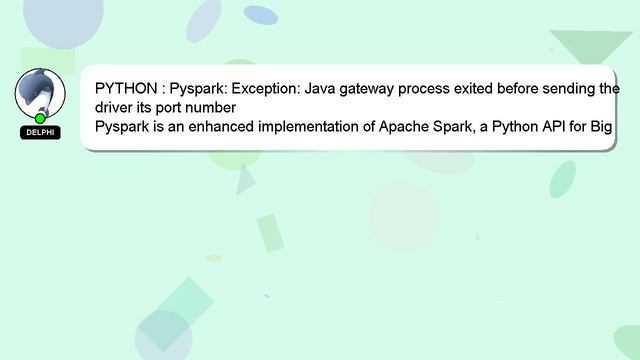 PYTHON : Pyspark: Exception: Java gateway process exited before sending the driver its port number смотреть онлайн