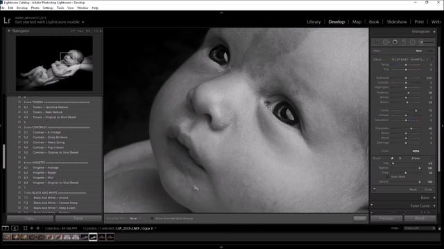 Newborn Editing in Lightroom FINE ART BLACK AND WHITE - LSP Actions and Presets VIDEO 4 смотреть онлайн