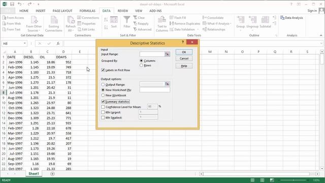 How to Obtain Descriptive Statistics (Excel 2013) смотреть онлайн