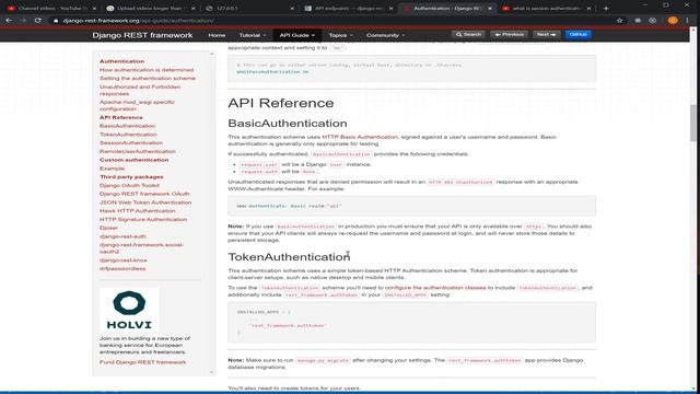Django Rest Framework API #7 / Authentication Tokens | Permissions With Decorators смотреть онлайн