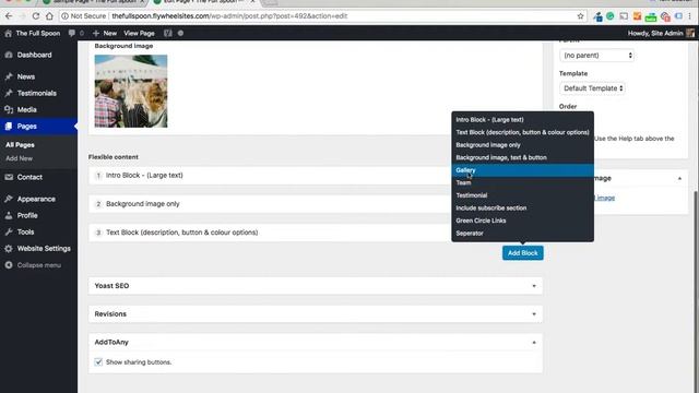 Wordpress Admin Page content blocks смотреть онлайн