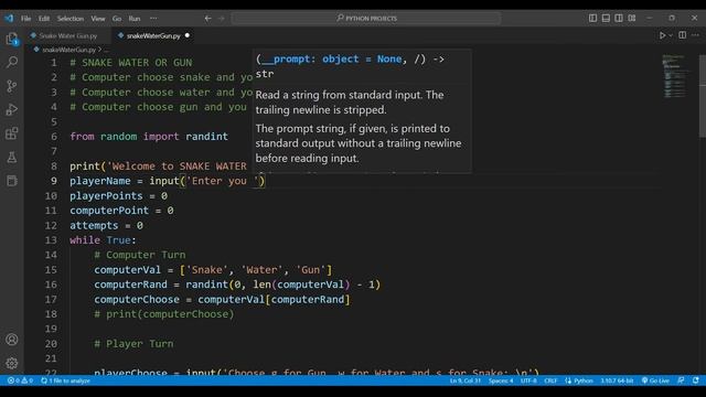 Snake Water or Gun with Python | Python projects for beginners | Python games for beginners смотреть онлайн
