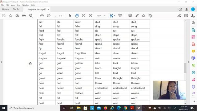 Pronunciation of Irregular Verbs - Base Form, Simple Past, and Past Participle 2 of 4 смотреть онлайн