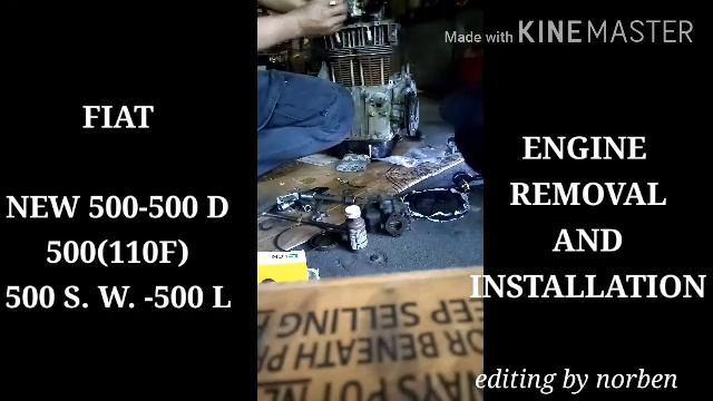 FIAT 500-500 D ENGINE REMOVAL AND INSTALLATION смотреть онлайн