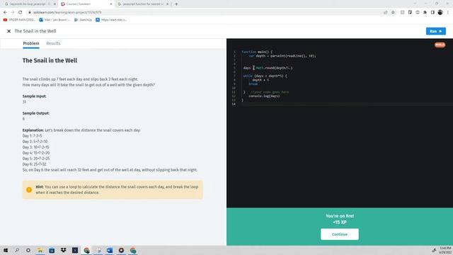 Hacking "The Snail in the Well" Test on SoloLearn смотреть онлайн