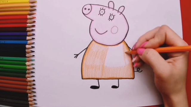 Свинка Пеппа. Рисуем Маму Свинку и Папу Свин. смотреть онлайн