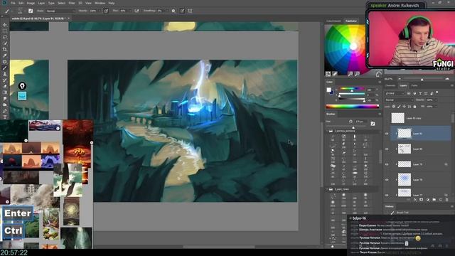 Раскрашиваем ЧБ пейзаж в Photoshop под разные состояния. Вечер, гроза, снегопад, взрыв, магия. смотреть онлайн