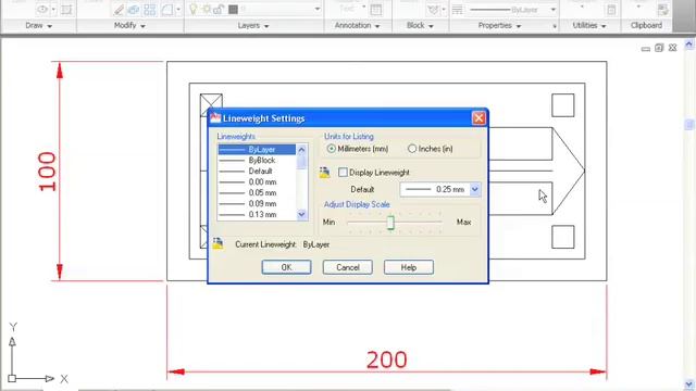Line wide Tool (LWT) in AutoCad 2010 (03/09). смотреть онлайн