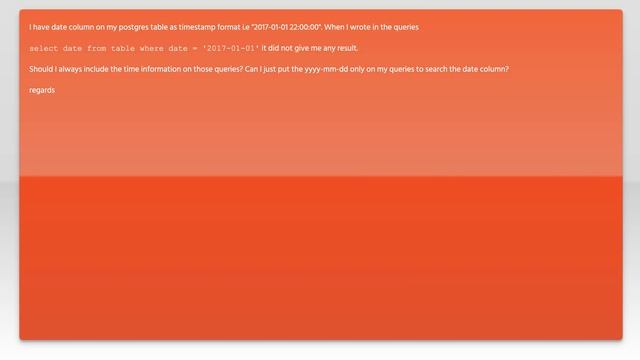 Select date only without the hour on postgresql смотреть онлайн