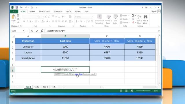SUBSTITUTE function - Replace text in a text string in Excel 2013 смотреть онлайн