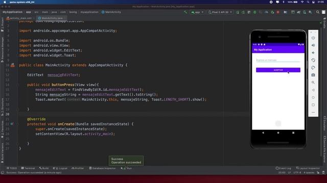 Android studio 4.1 manejo de mensajes Toast, botones y EditText | Marzo 2021 смотреть онлайн