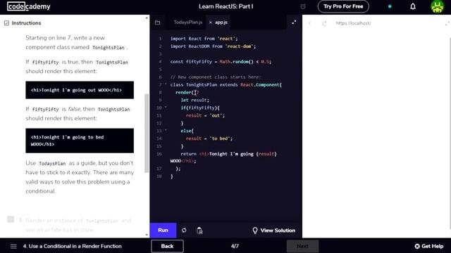 Components and Advanced JSX - Learn ReactJS: Part I - Codecademy смотреть онлайн