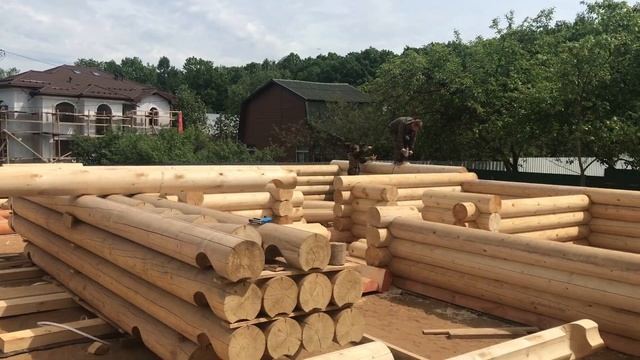 Большой дом из оцилиндрованного бревна | Строительство дома из бревна | Как построить зимний дом смотреть онлайн