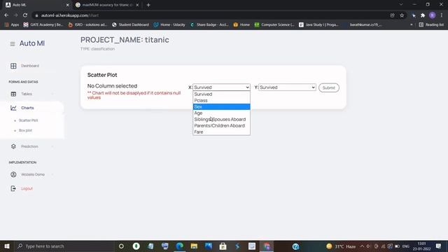 Auto ml Dahboard Data visulization, Prediction Application смотреть онлайн