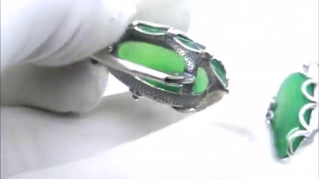 Гарнитур серьги и кольцо с зелёным агатом 2059 смотреть онлайн